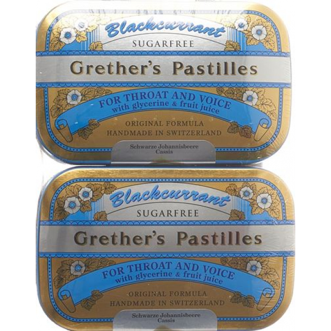 Grether’s Pastilles Blackcurrant Zuckerfrei Duopack 2x 110г