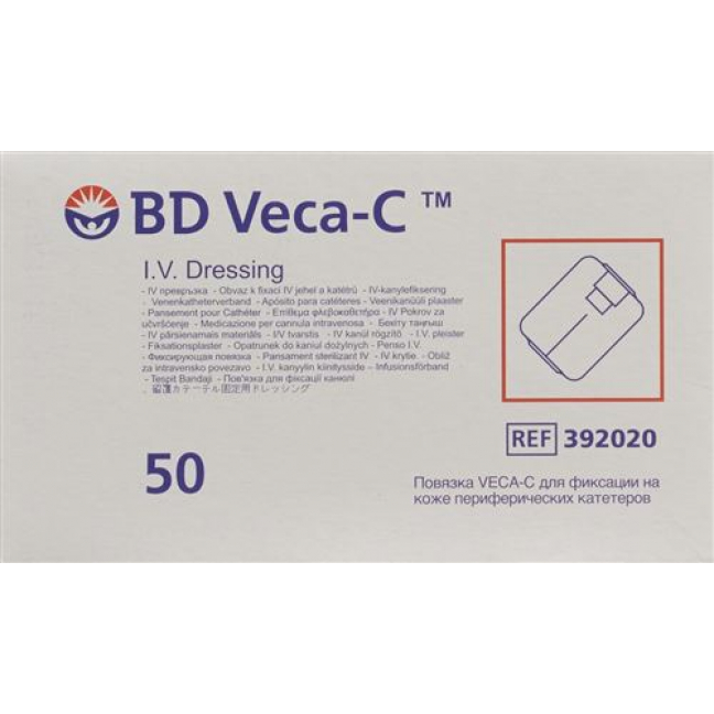 BD Veca-c катетер Fixierverband Sichtfenst 50 штук