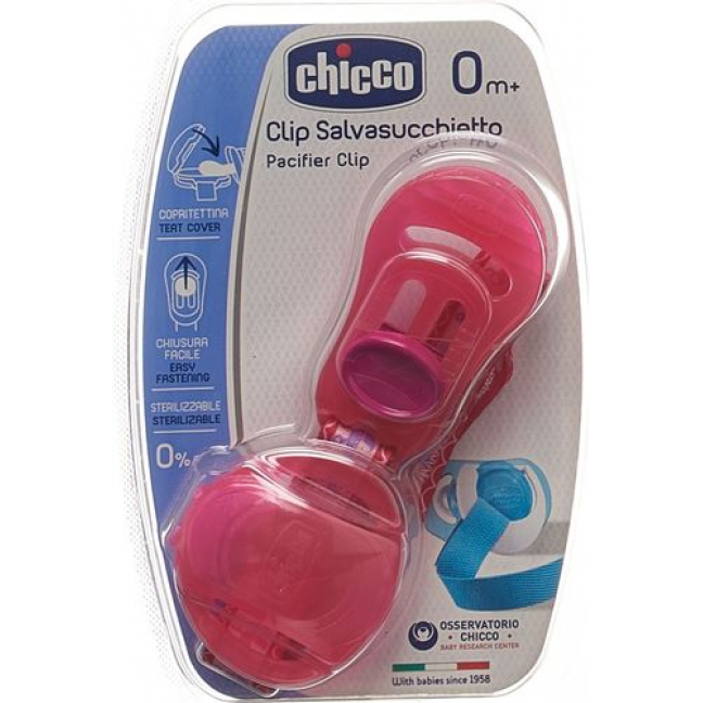 Chicco Saugerschutz mit Clip Pink 0m+