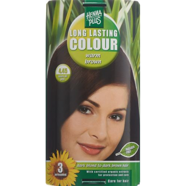 Henna Plus Long Lasting Colour Warm Brown 4.45