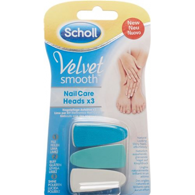 Scholl Velvet Smooth Elektrische Nagelpflegesystem Nagelpflege Aufsatze 3 штуки