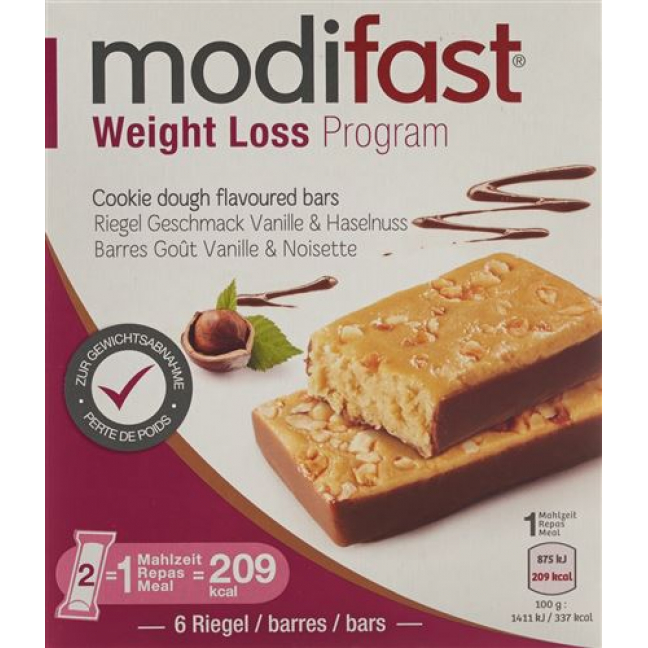 Модифаст программа потери веса батончик ваниль фундук 6x31 грамм