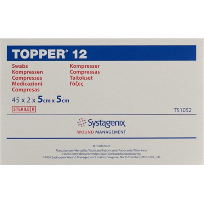 Topper 12 Einmal-Kompressen 5x5см стерильный 45 пакетиков a 2 штуки