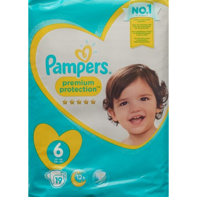 Pampers Premium Prot размер 6 15+kg Tragepack 19 штук