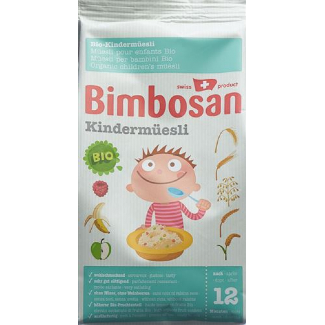 Bimbosan Bio-kindermuesli ohne Zucker 12m 500г
