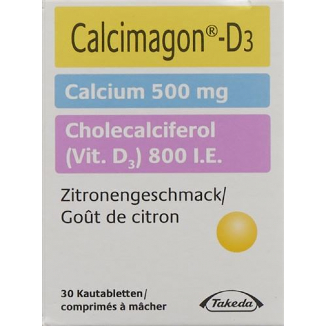 Кальцимагон Д3 500/800 Лимон 30 жевательных таблеток