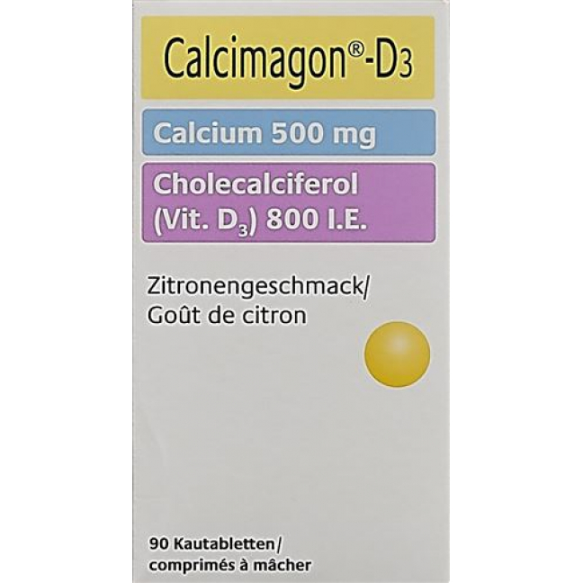 Кальцимагон Д3 500/800 Лимон 90 жевательных таблеток