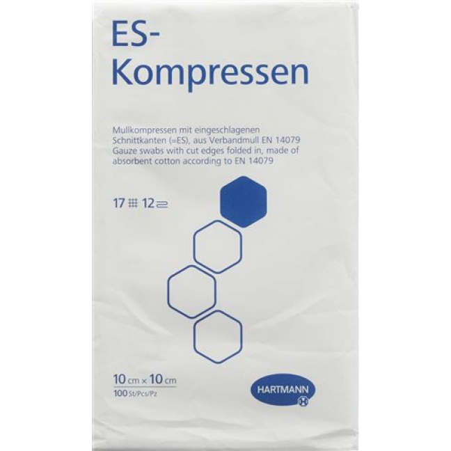 Hartmann Es Kompressen 12-fach 10x10см в пакетиках 100 штук