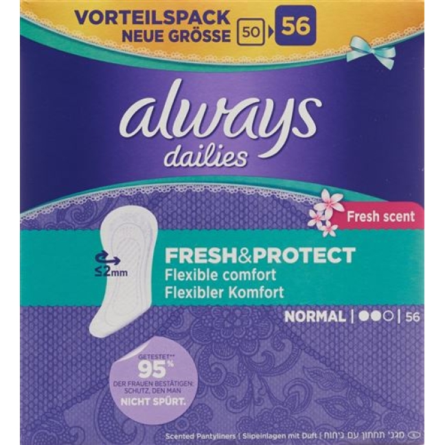 завжди Panty Liner Fresh&amp;Protect Normal Fresh Value Pack 5