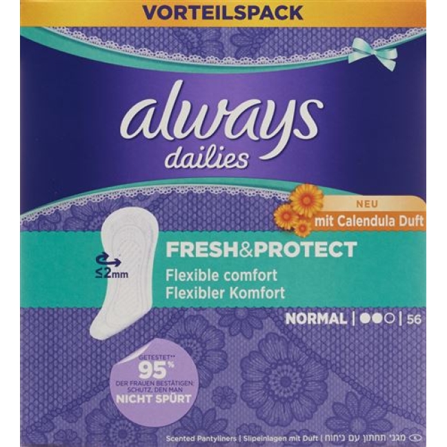 завжди Panty Liner Fresh&amp;Protect Normal Calendula Advantage Spa