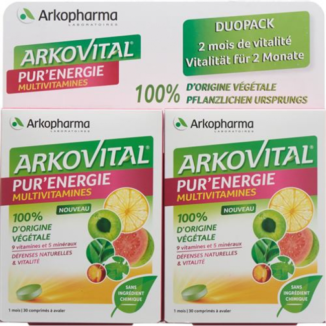 Арковитал Чистая энергия натуральный мультивитаминно-минеральный комплекс 2 упаковки по 30 таблеток