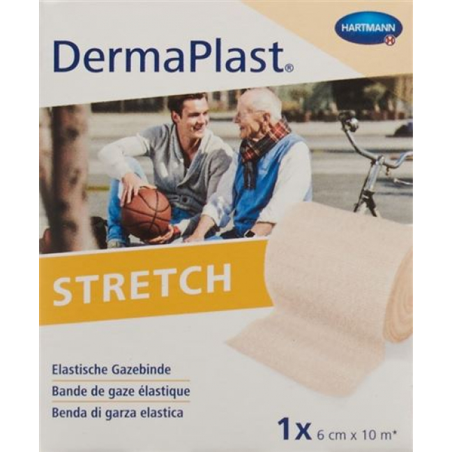 Dermaplast Stretch марлевый бинт телесный цвет 6смx10м