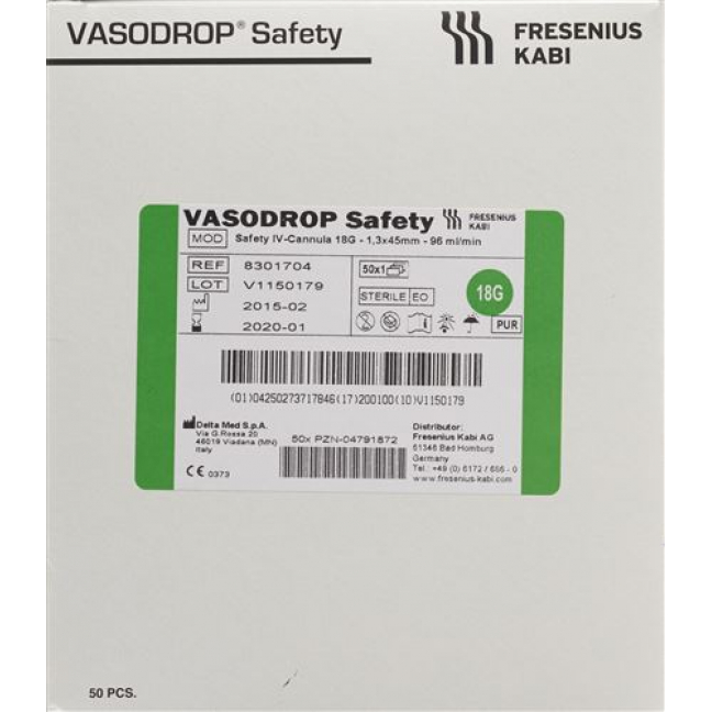 VASODROP SAFETY 18G 45MM/S