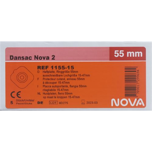 Dansac Nova 2 Basisplatten 55мм 15-47мм 5 штук