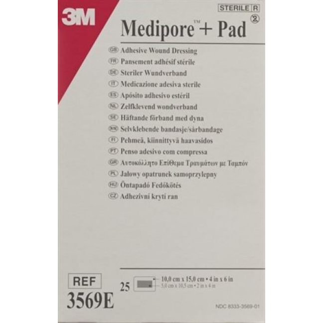 3M Medipore + Pad 10x15см / Wundkissen 5x10.5см 25 штук