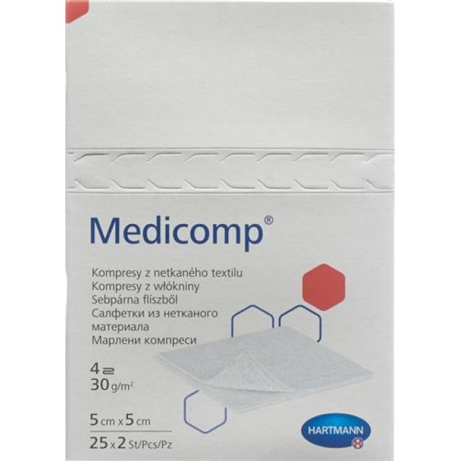 Medicomp Vlieskompressen 5x5см Steril 25 пакетиков 2 штуки