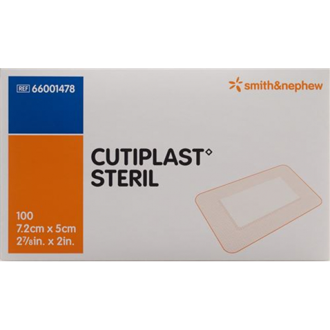 Cutiplast стерильный повязка для ран 7.2смx5см Weiss 100 штук