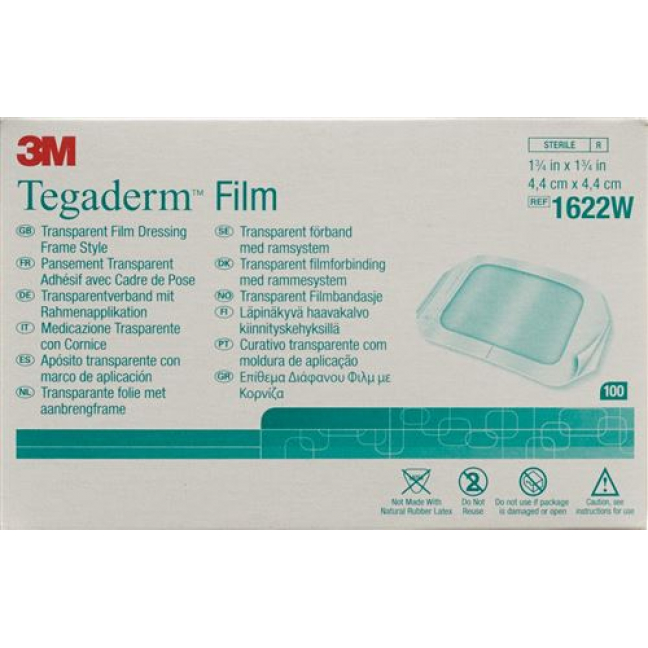 3M Tegaderm Film повязка для ран 4.4x4.4см 100 штук