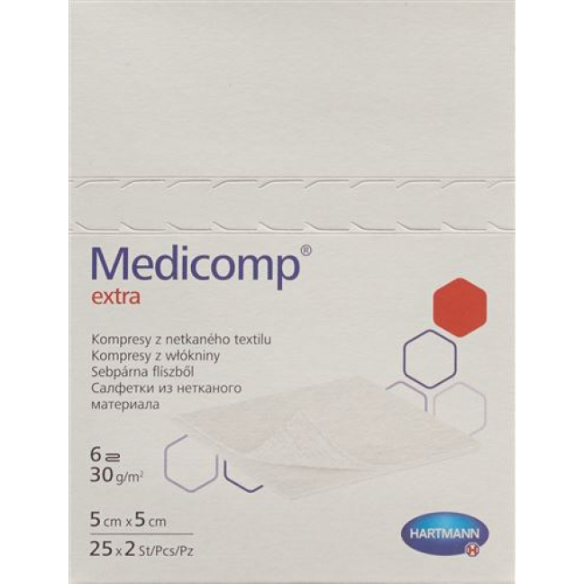 Medicomp Extra Vlieskompressen 5x5см 25 пакетиков 2 штуки
