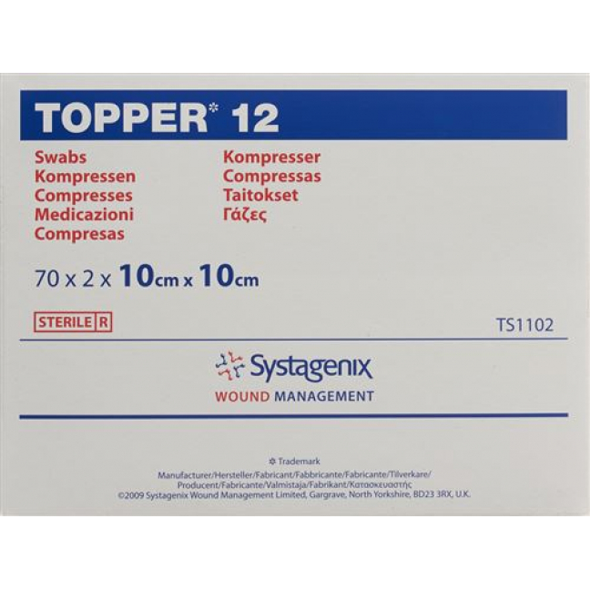 Topper 12 Einmal-Kompressen 10x10см стерильный 70 пакетиков a 2 штуки