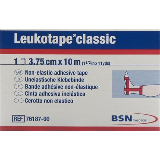 Leukotape Classic unelastische бинт 10m x 3.75см Rot