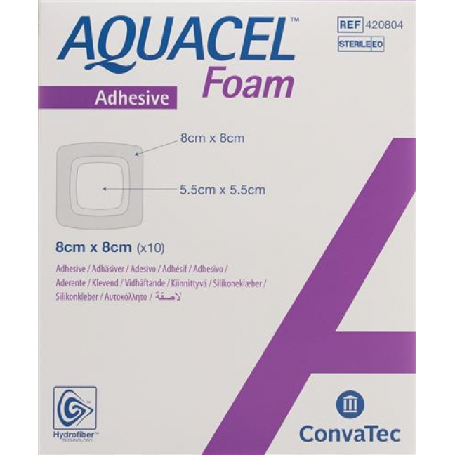 Aquacel Foam 8x8см Adhesive 10 штук