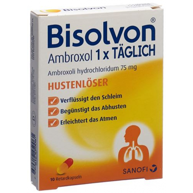 Бисольвон Амброксол «1 раз в день» 75 мг 10 ретард капсул