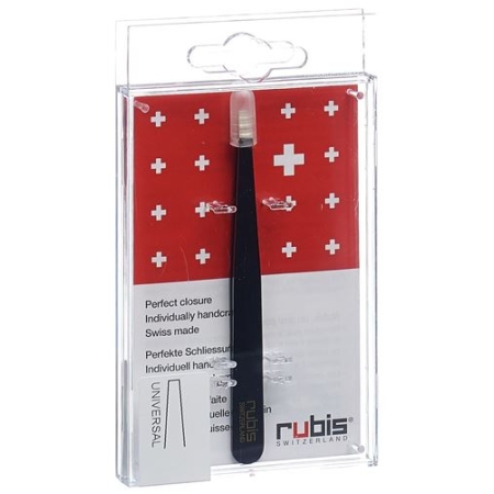 RUBIS PINZ GERADE SCHWARZ INOX