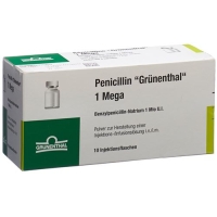 Пенициллин Грюненталь 1 Meгa сухое вещество 10 ампул