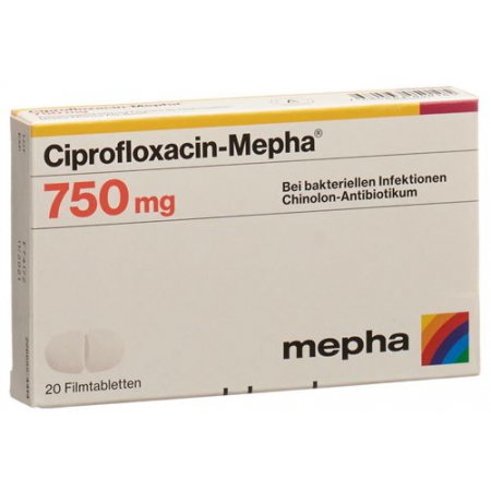 Ципрофлоксацин Мефа 750 мг 20 таблеток покрытых оболочкой