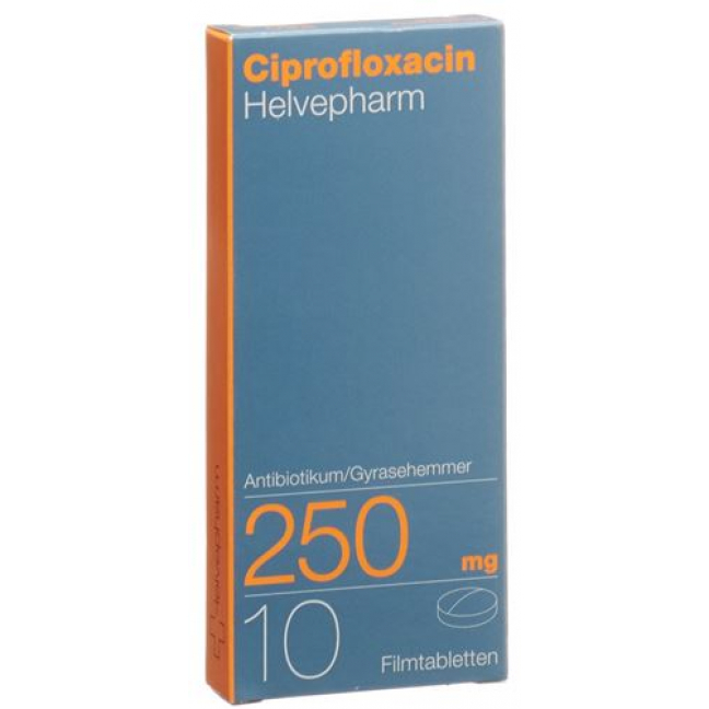 Ципрофлоксацин Хелвефарм 250 мг 10 таблеток покрытых оболочкой