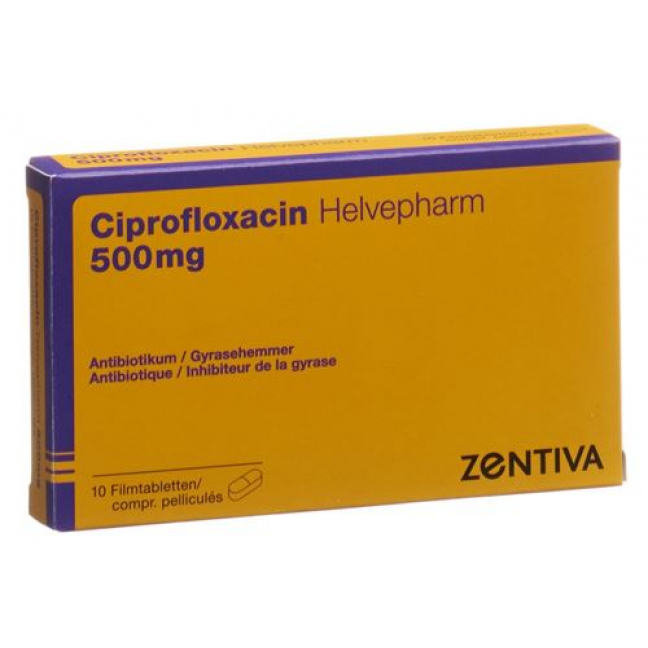 Ципрофлоксацин Хелвефарм 500 мг 10 таблеток покрытых оболочкой