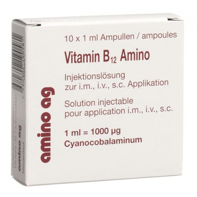 Витамин В12 Амино раствор для инъекций 1000 мкг 100 ампул по 1 мл  