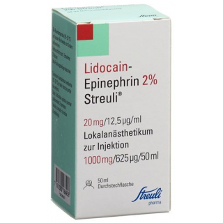 Лидокаин-Эпинефрин Штройли 2% раствор для инъекций 1000 мг / 50 мл 1 флакон 50 мл