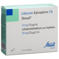 Лидокаин-Эпинефрин Штройли 1% раствор для инъекций 20 мг / 2 мл 10 ампул по 2 мл