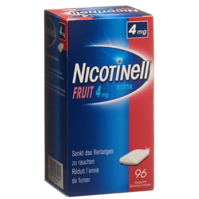 Никотинелл Фруктовая 4 мг 96 жевательных резинок