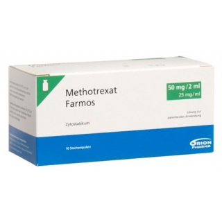 Метотрексат Фармос раствор для инъекций 50 мг / 2 мл 10 флаконов по 2 мл