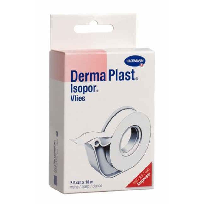 Dermaplast Isopor фиксирующий пластырь 10мX2.5см Weiss mit Dispenser