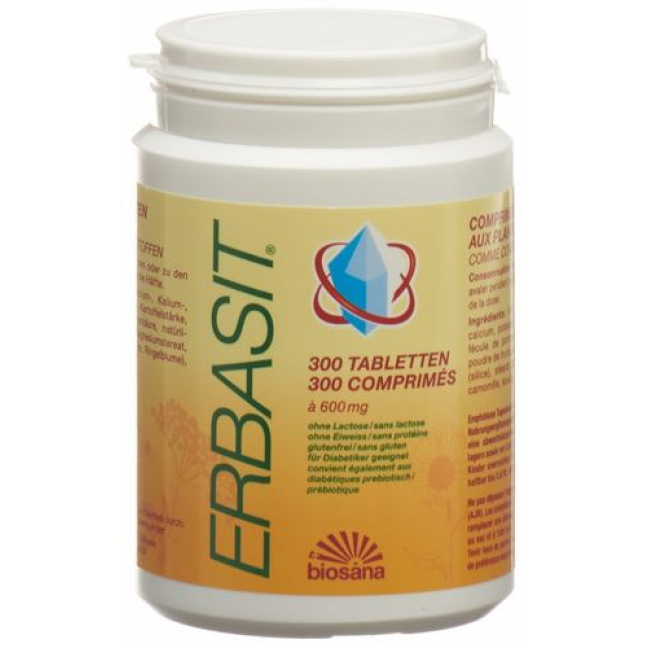 Erbasit basische Mineralsalz-Tabletten mit Krautern ohne Lactose доза 300 штук