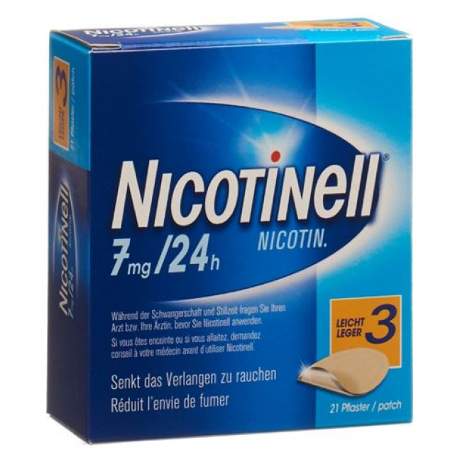 Никотинелл 3 Лайт 7 мг/24 часа 21 пластырь  - АПТЕКА ЦЮРИХ