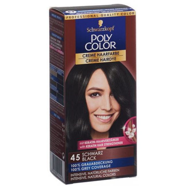 Polycolor крем цвет волос 45 Schwarz 90мл