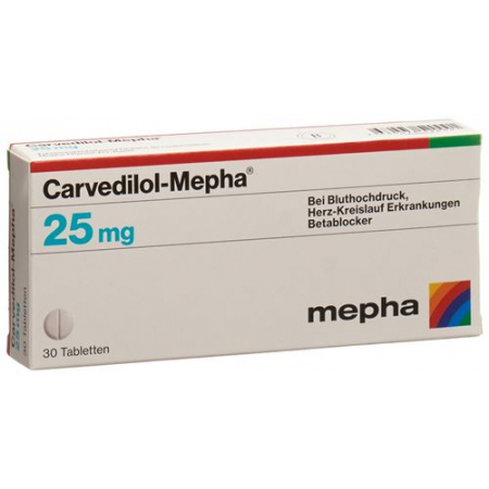 Карведилол Мефа 25 мг 30 таблеток 