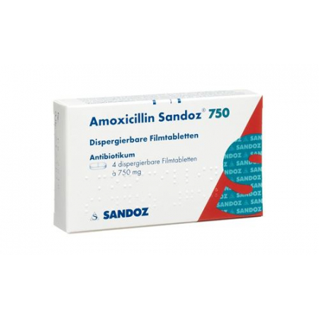 Amoxicillin Sandoz 750 mg 4 tablets