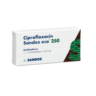 Ципрофлоксацин Сандоз Эко 250 мг 6 таблеток покрытых оболочкой