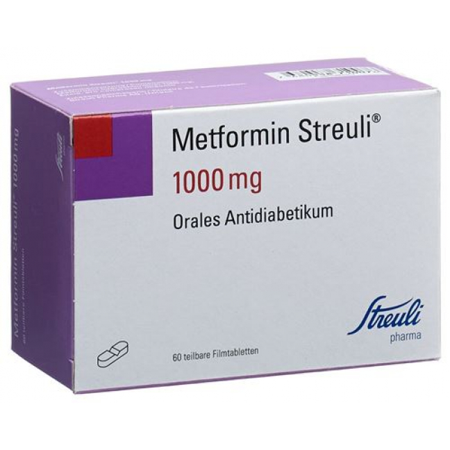 Метформин Штройли 1000 мг 60 таблеток покрытых оболочкой