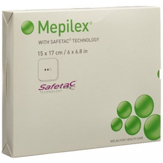 Mepilex Schaumverband Safetac 15x17см Silik 5 штук