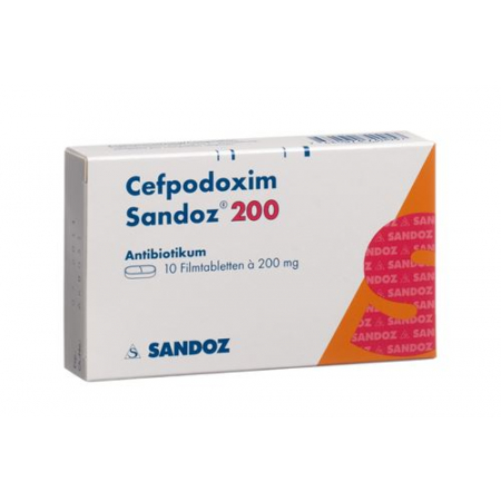 Цефподоксим Сандоз 200 мг 10 таблеток покрытых оболочкой 