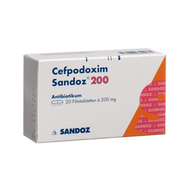 Цефподоксим Сандоз 200 мг 20 таблеток покрытых оболочкой 