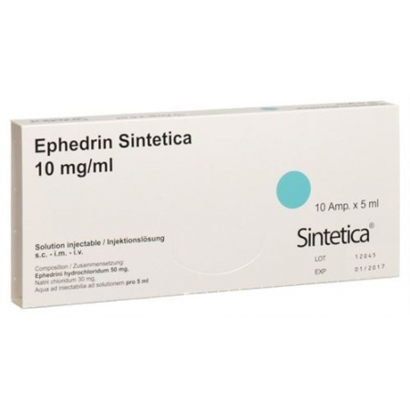 Эфедрин Синтетика раствор для инъекций 50 мг / 5 мл 10 ампул по 5 мл