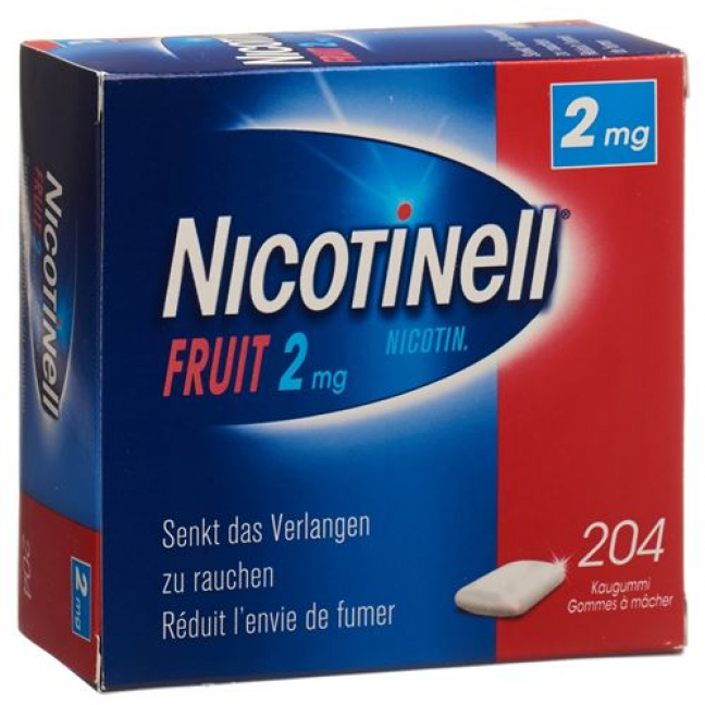 Никотинелл Фруктовая 2 мг 204 жевательные резинки